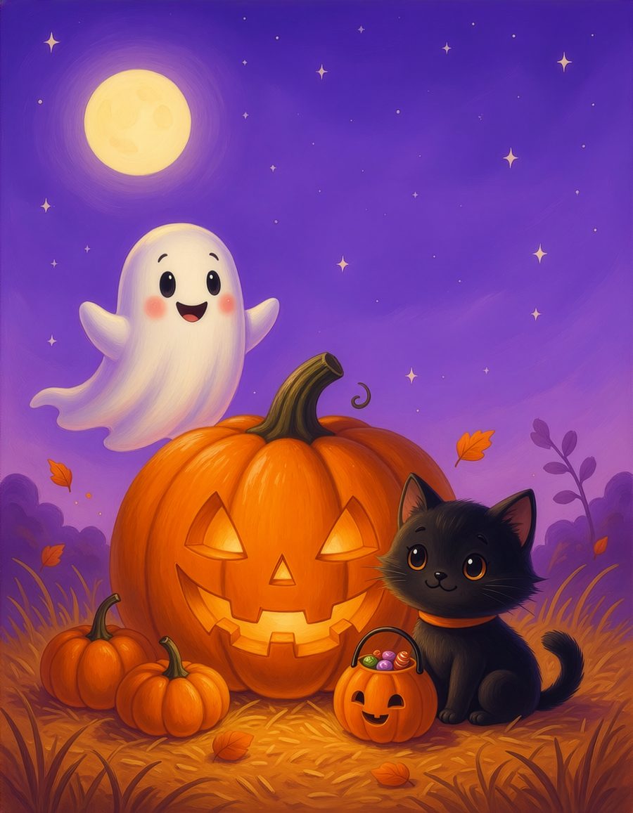 Cover art for Halloween, an A&B Coloring Adventures coloring book for kids ages 3–8